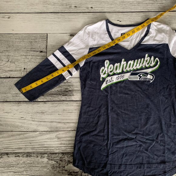 Seattle Seahawks T Shirt 3/4 Sleeve NFL Team Apparel Football Casual Top - Picture 13 of 13